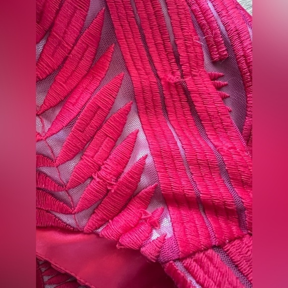 Bardot Red Lace Overlay Dress Size 4 - Picture 7 of 13